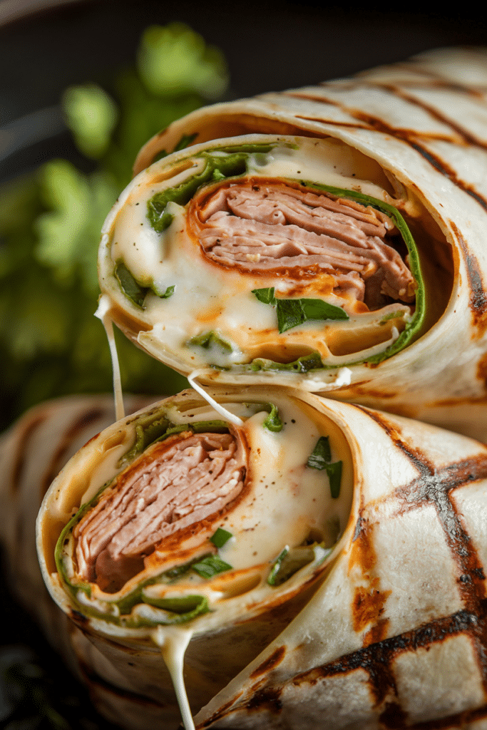 Cheesy Chicken Garlic Wraps