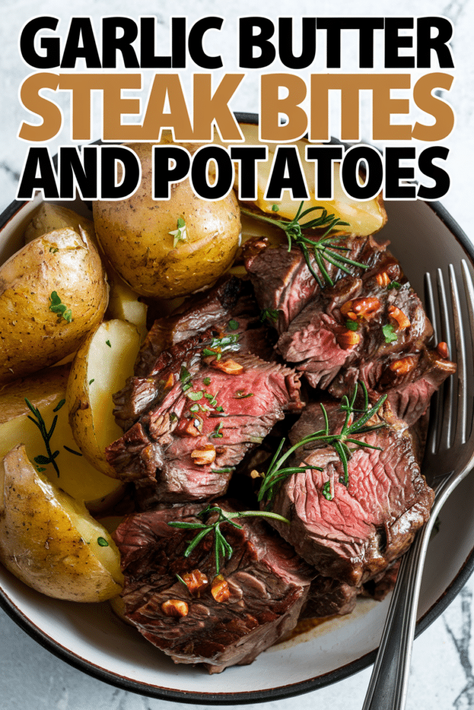 Garlic Butter Steak Bites and Potatoes