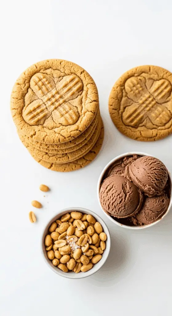 Ingredients for the Peanut Butter Chocolate Sorbet Sandwiches.