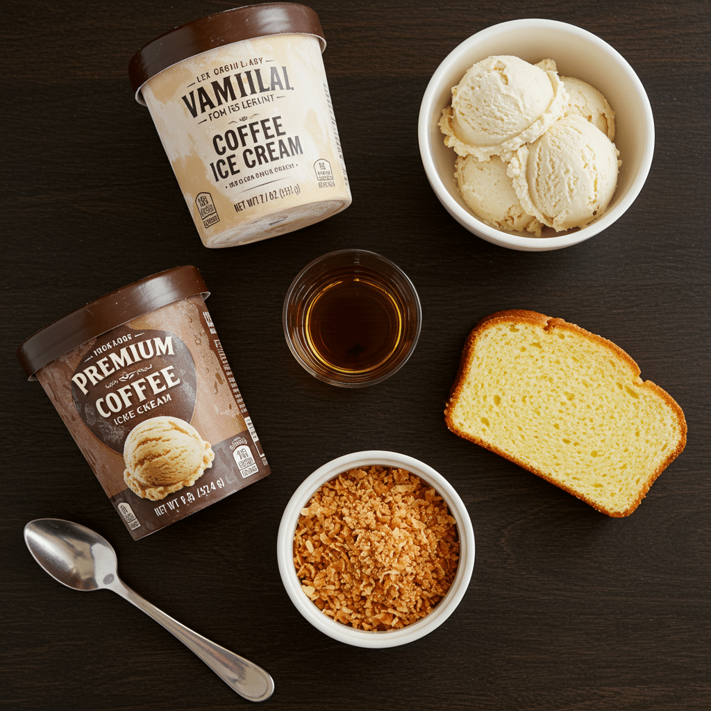 Ingredients for the Coffee-Coconut Ice Cream Bombe.