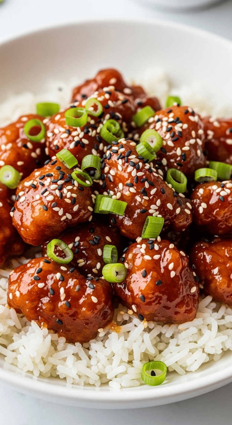 A delicious bowl of homemade Crispy Sweet Chilli Chicken over rice.
