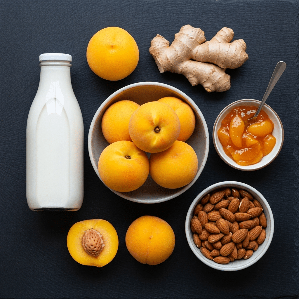 Ingredients for the Grilled-Peach and Almond Ice Pops.