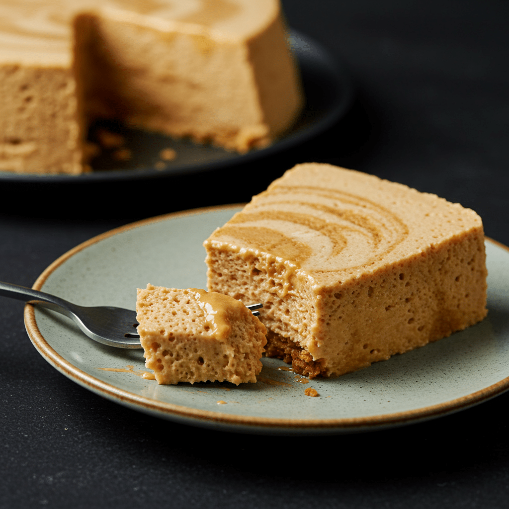 A perfect slice of Peanut Butter-Banana Semifreddo showing the creamy texture.