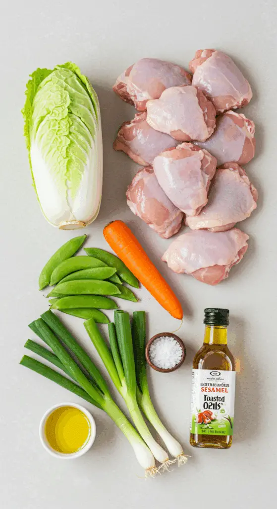Fresh ingredients for the Grilled Asian Chicken Salad.