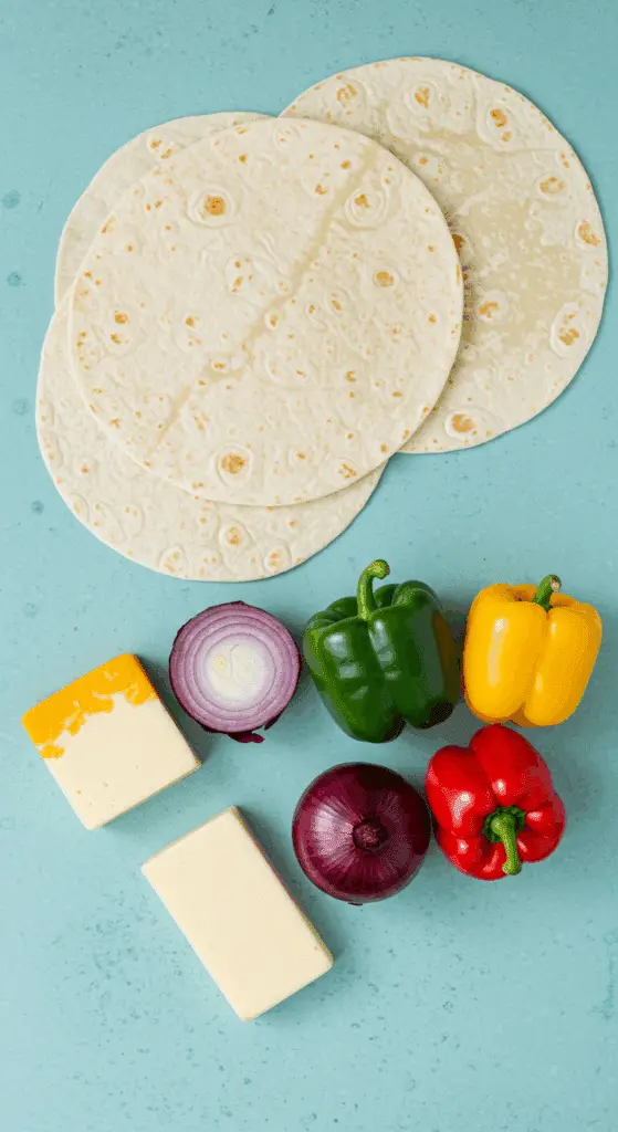 Fresh ingredients for the Chicken Quesadilla meal prep filling.