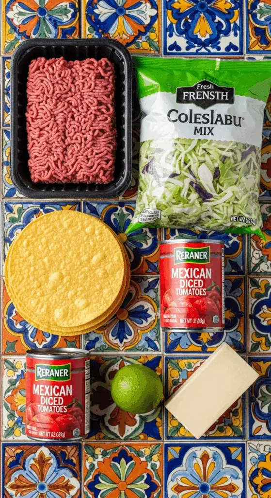 Ingredients for the easy Chipotle Beef Tostadas recipe.