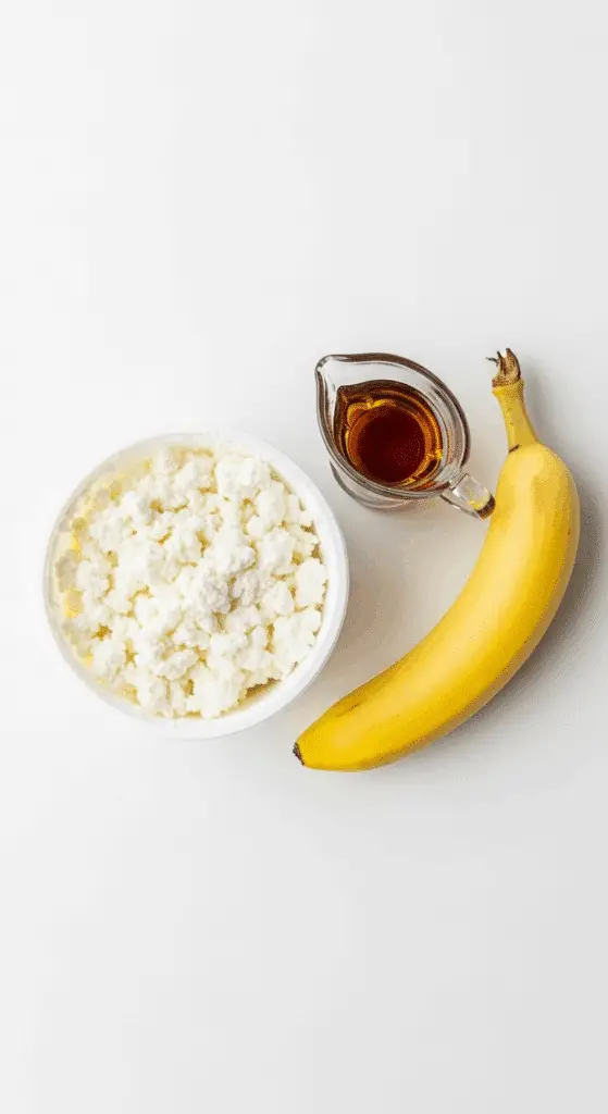The three simple base ingredients for the customizable Cottage Cheese Ice Cream.