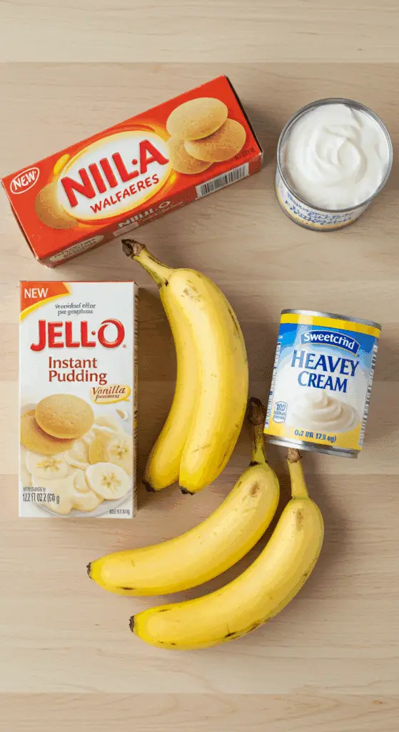 The simple, classic ingredients for the easy Banana Pudding Jars recipe.
