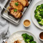 Serving the Asian Marinated Pork Chops for an easy and healthy weeknight family dinner.