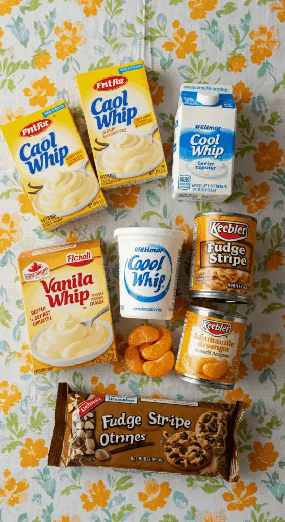 The simple, convenient ingredients for the classic Cookie Salad recipe.