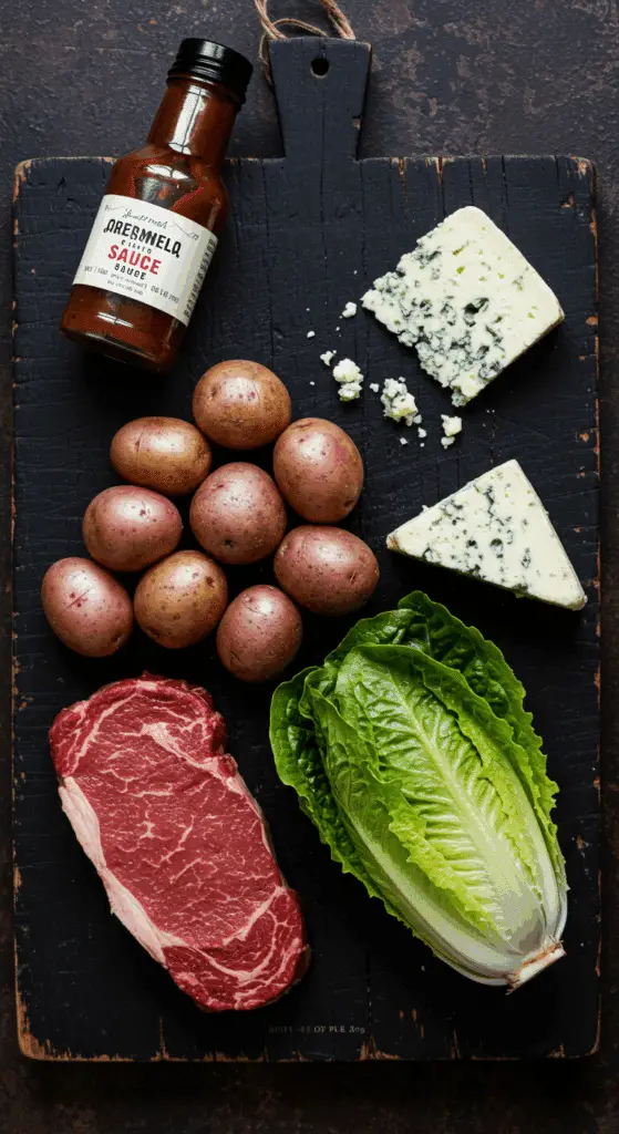 Ingredients for the hearty Steak and Potato Salad.