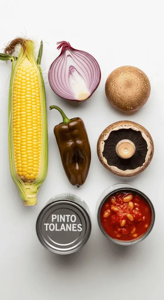 Fresh vegetables and beans for the Summer Vegetable Chili recipe.