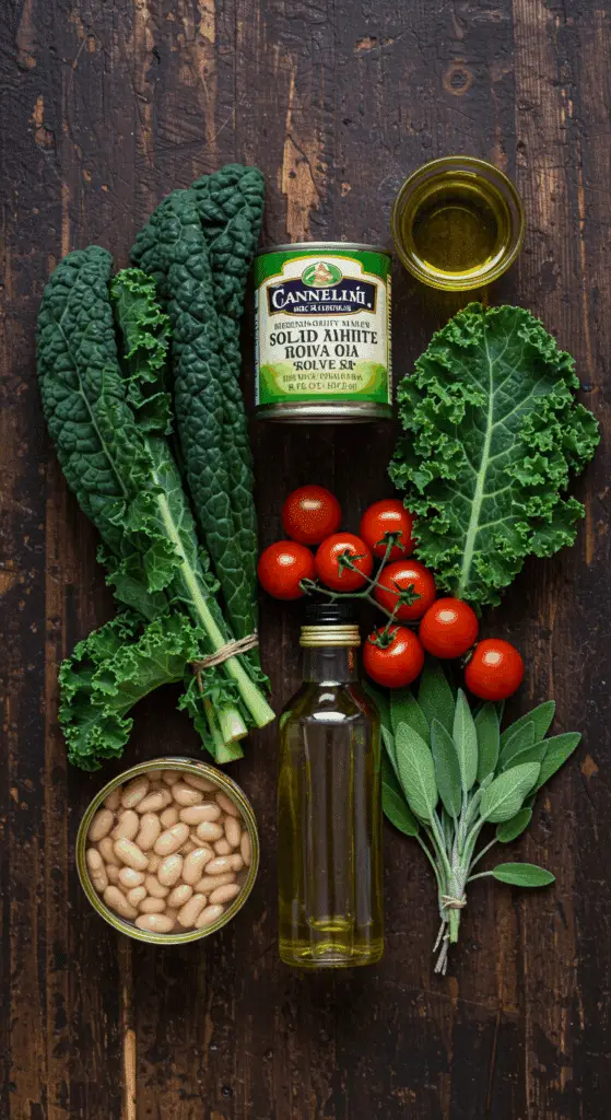 High-quality pantry ingredients for the Tuscan Tuna and White Bean Salad.