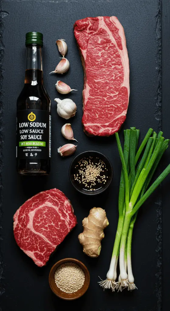 The fresh, from-scratch ingredients for the classic, authentic Korean Bulgogi marinade and recipe.