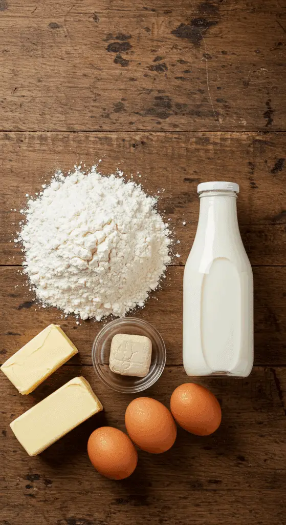 The simple, classic ingredients for making homemade, from-scratch Parker House Rolls.
