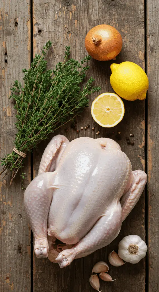The simple, classic ingredients for the Perfect Roast Turkey recipe.