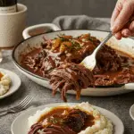 Serving the Slow Cooker Beef Pot Roast at a cozy Sunday family dinner.