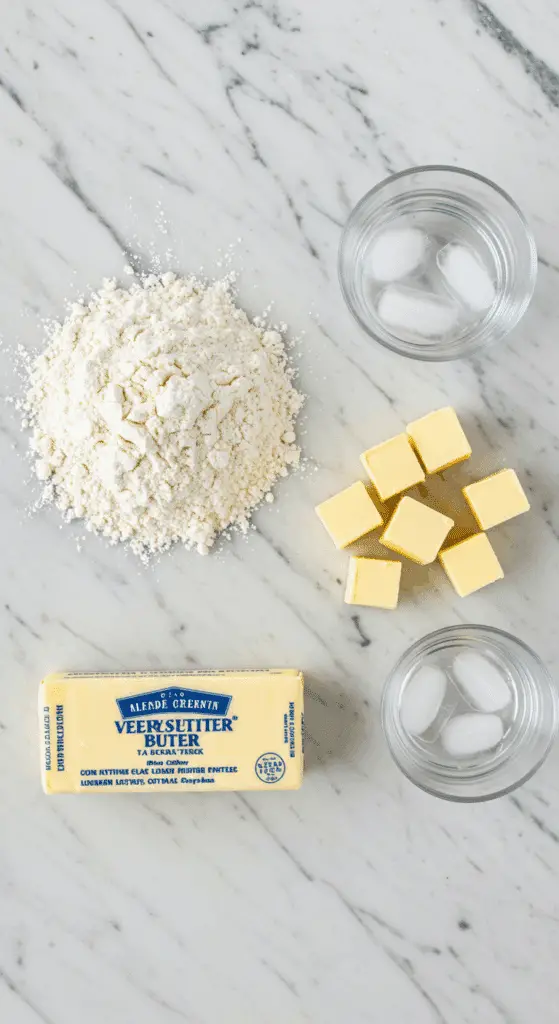The texture of a perfect pie dough in a food processor, showing the pea-sized pieces of cold butter and shortening in the flour.