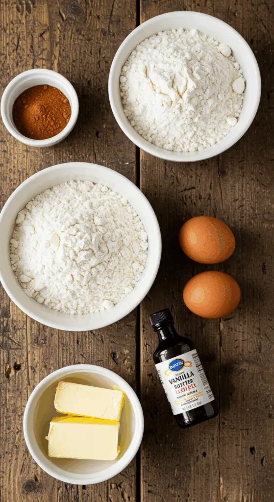 The simple, classic ingredients for the homemade, soft and chewy Snickerdoodle recipe.
