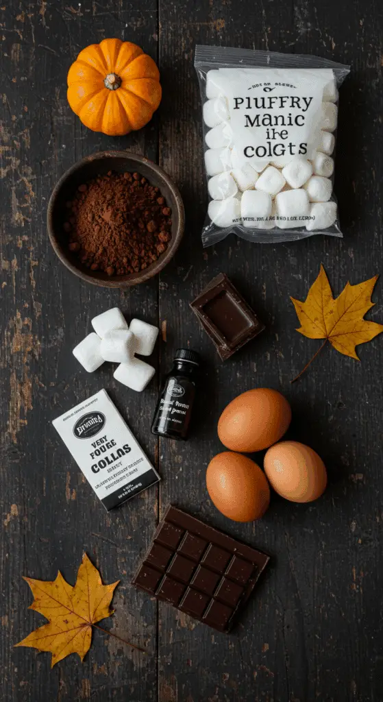 The simple, from-scratch ingredients for the rich and spooky "Black Magic" Chocolate Cake recipe.