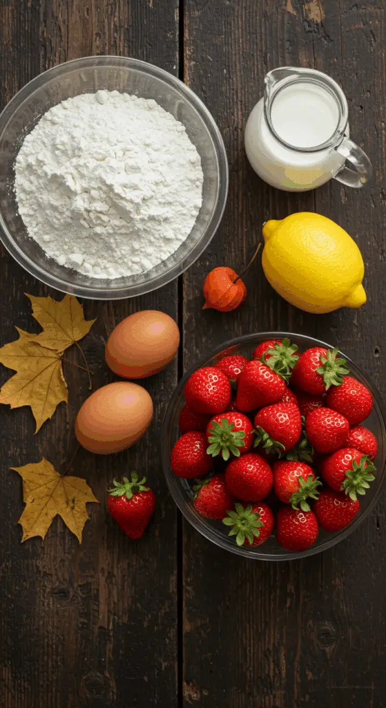 The simple, from-scratch ingredients for the easy and spooky "Bloody Pancakes" recipe.