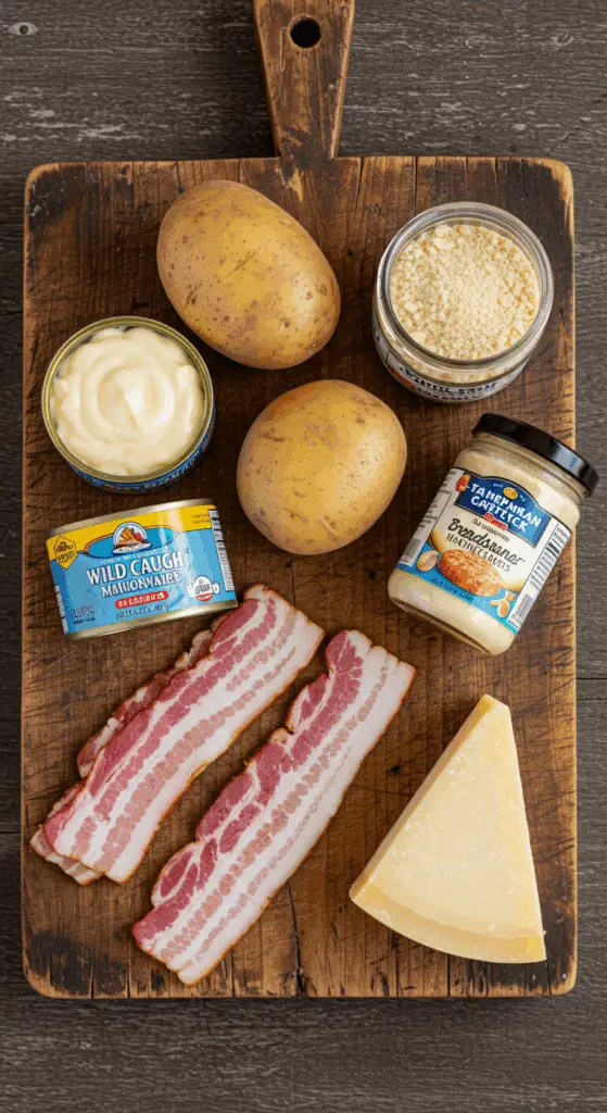 The simple, from-scratch ingredients for the easy and classic Crispy Salmon Patties recipe.