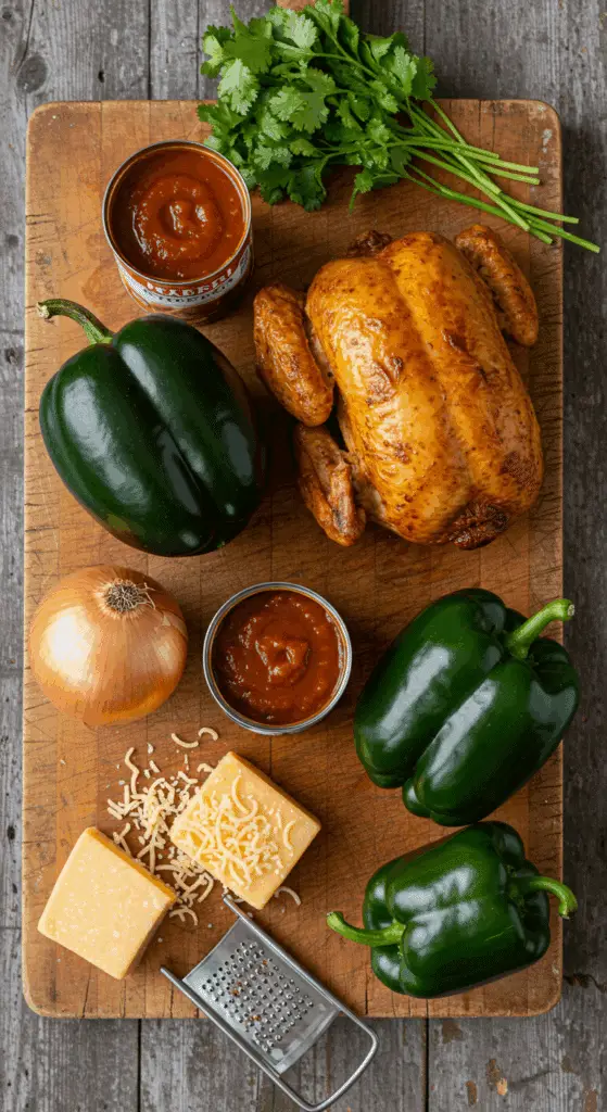 The fresh, from-scratch ingredients for the hearty and easy Enchilada Stuffed Acorn Squash recipe.