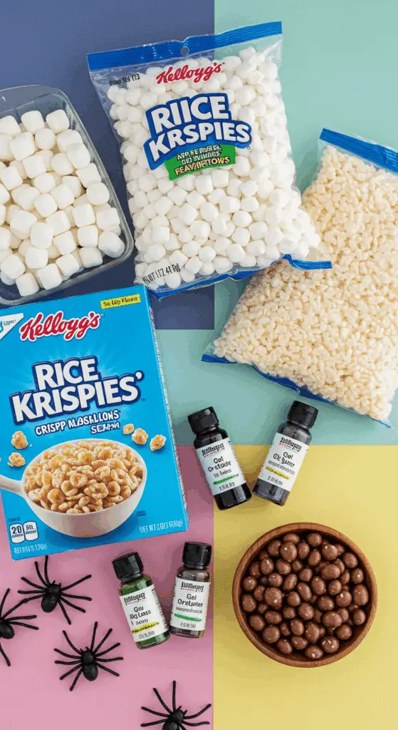 The simple, from-scratch ingredients for the easy and fun Halloween Crispy Rice Treats recipe.