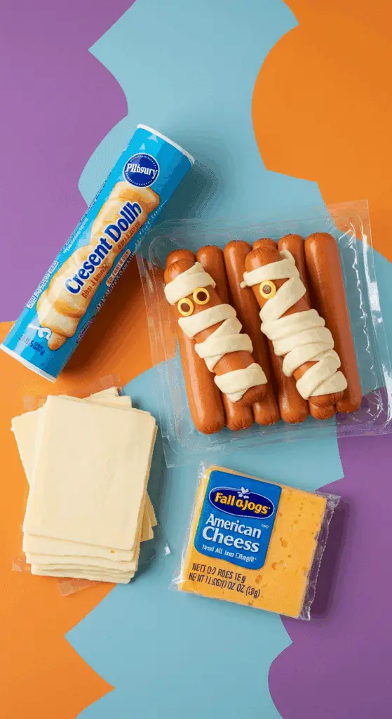 The simple, from-scratch ingredients for the easy and fun Hot Dog Mummies recipe.