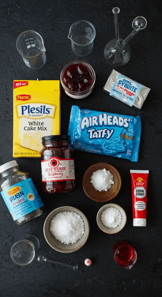 The simple, from-scratch ingredients for the easy and spooky Eyeball Lava Cake recipe.
