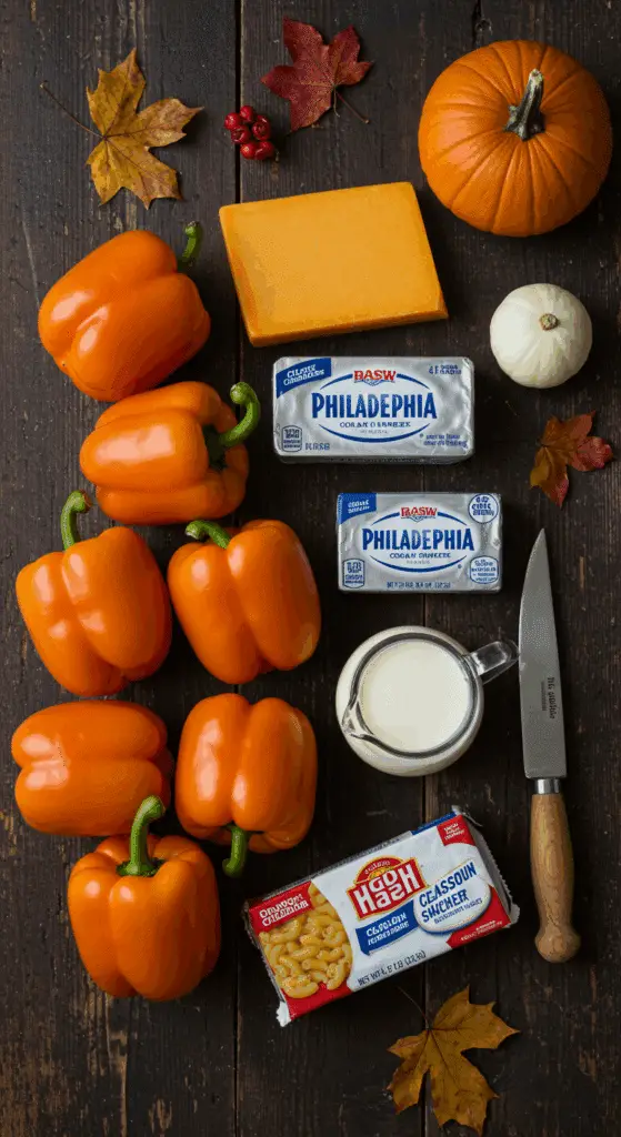 The simple, from-scratch ingredients for the easy and fun "Mac-O'-Lantern" and Cheese Bowls recipe.