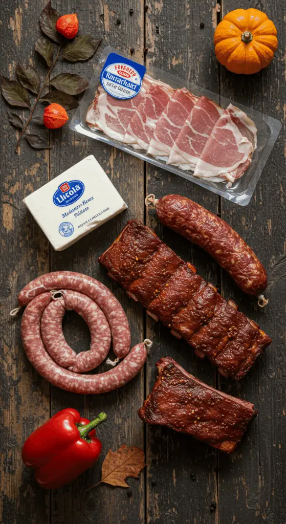 The key, from-scratch components for the easy and spooky Skeleton Meat Platter recipe.