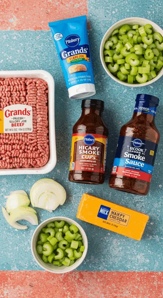 The simple, from-scratch ingredients for the easy and fun Sloppy Joe Biscuit Cups recipe.
