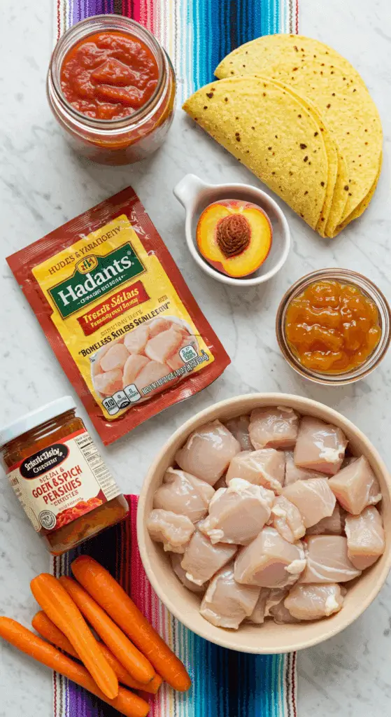 The simple, shortcut ingredients for the quick and easy Sweet and Spicy Chicken recipe.