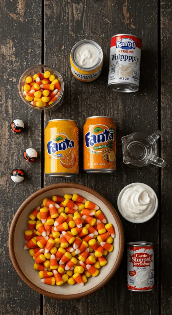 The simple, from-scratch ingredients for the easy and spooky Candy Corn Punch recipe.