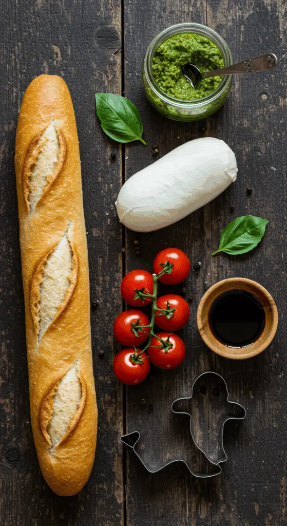 A hand using a small, metal, ghost-shaped cookie cutter to firmly press down and cut a perfect ghost shape out of a thick, white plank of a fresh mozzarella cheese.