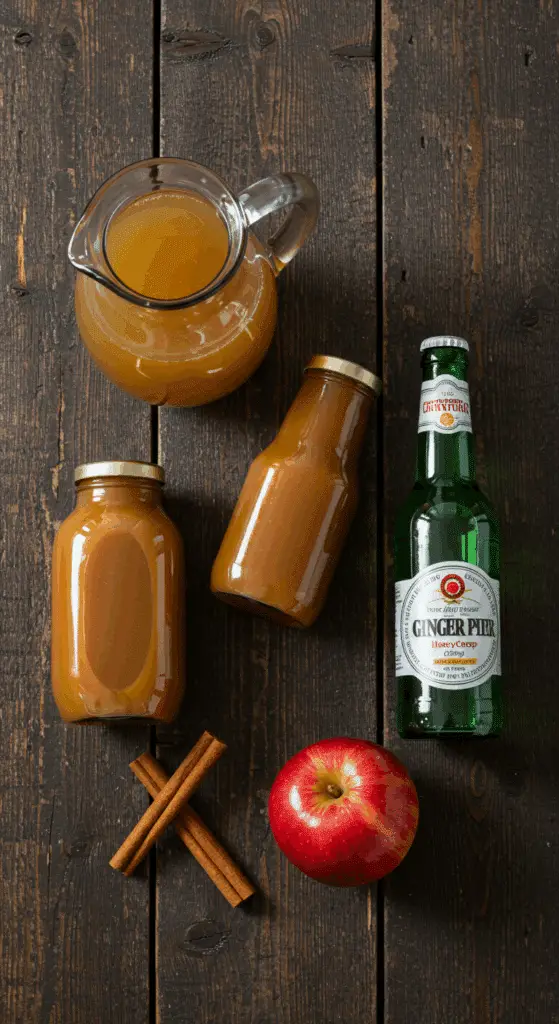 The simple, from-scratch ingredients for the easy and festive Caramel Apple Cider Punch.