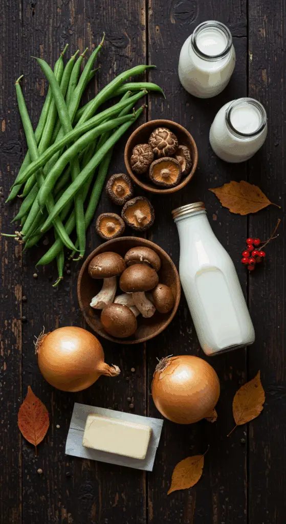 The simple, from-scratch ingredients for the classic and impressive Best Ever Green Bean Casserole.