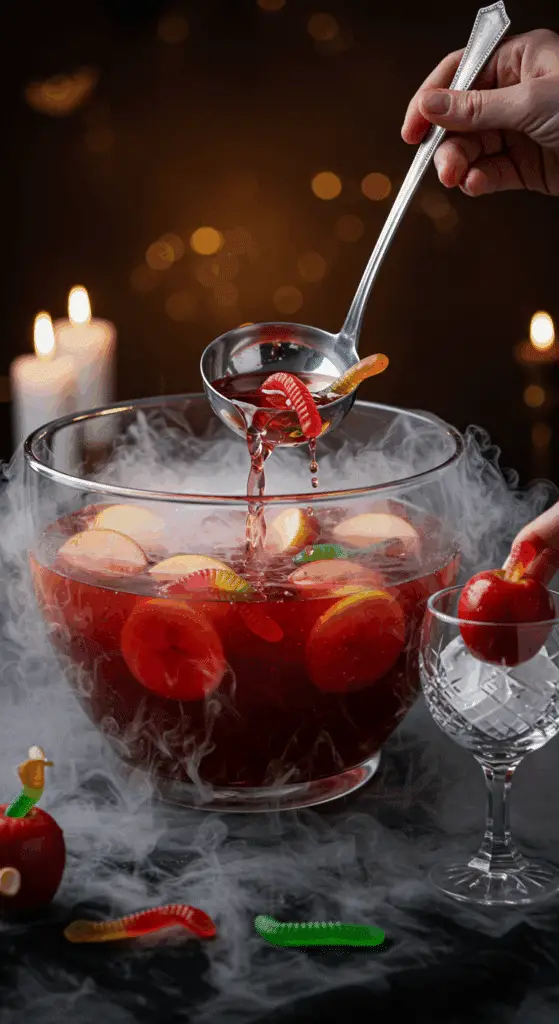 The fresh, from-scratch ingredients for the easy and spooky "Poison Apple" Punch recipe.