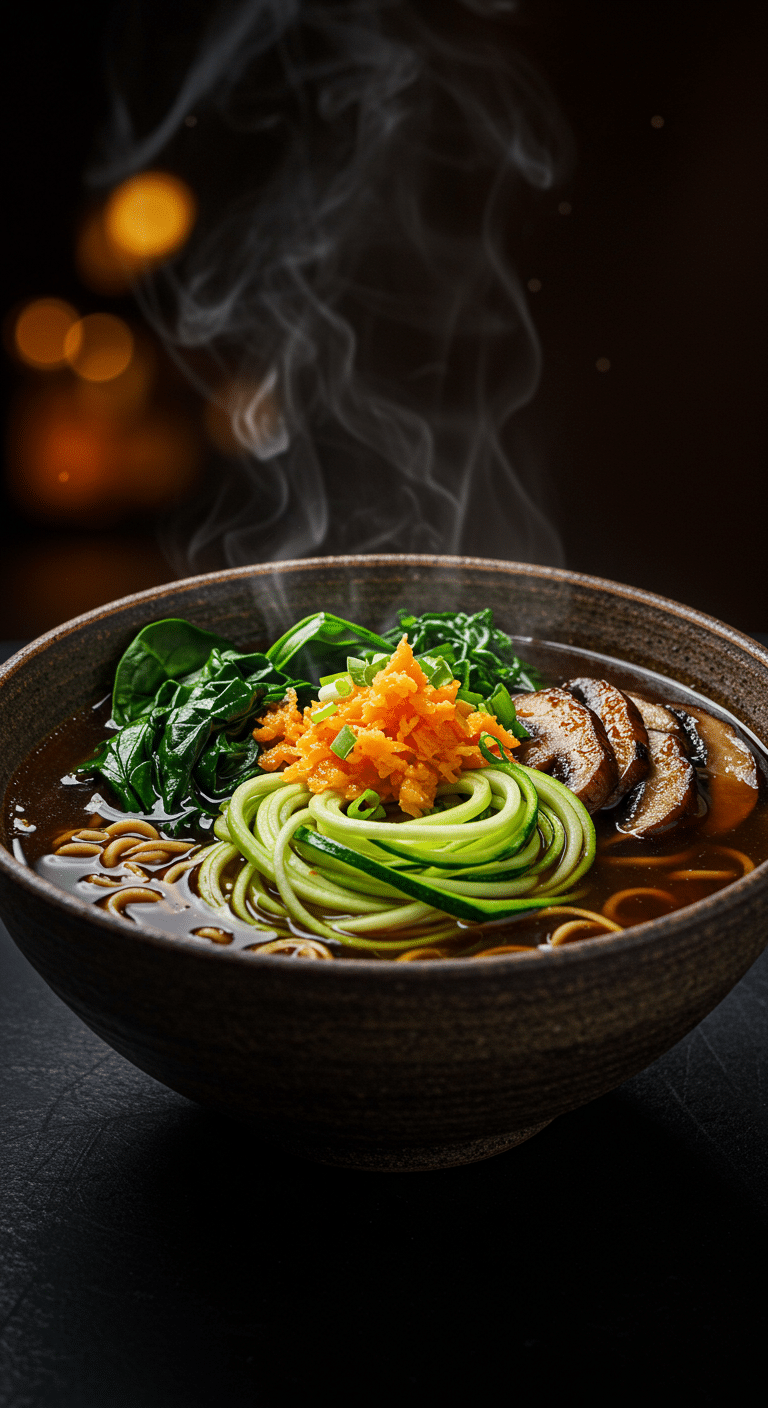 The simple, fresh ingredients for the healthy, from-scratch Vegan Ramen with Zucchini Noodles.