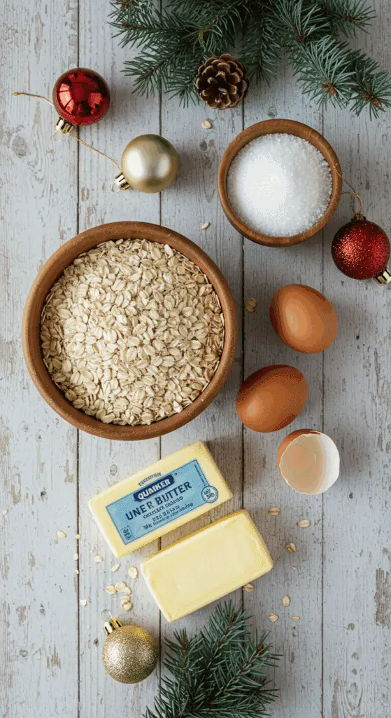 The simple, from-scratch ingredients for the classic and impressive Holiday "Grandma's" Lace Cookies.