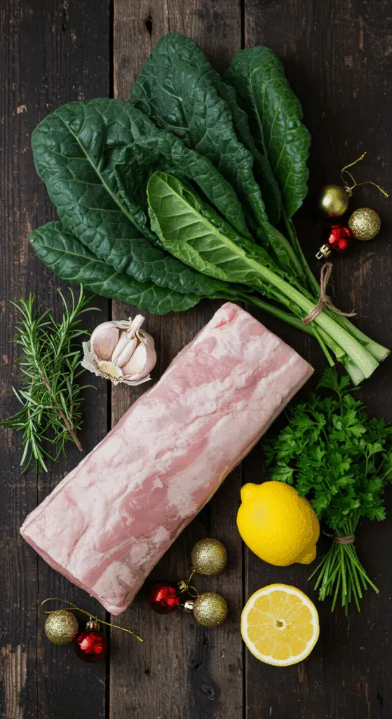 The simple, from-scratch ingredients for the classic and impressive Holiday Porchetta.